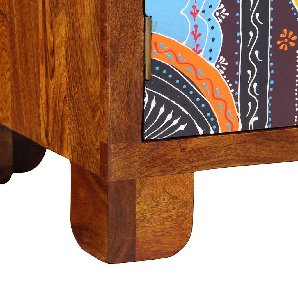 Schuhbank mit Tür Honigbraun 100 x 35 x 45 cm Akazienmassivholz