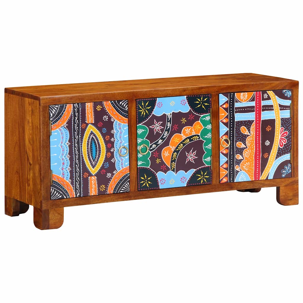Schuhbank mit Tür Honigbraun 100 x 35 x 45 cm Akazienmassivholz
