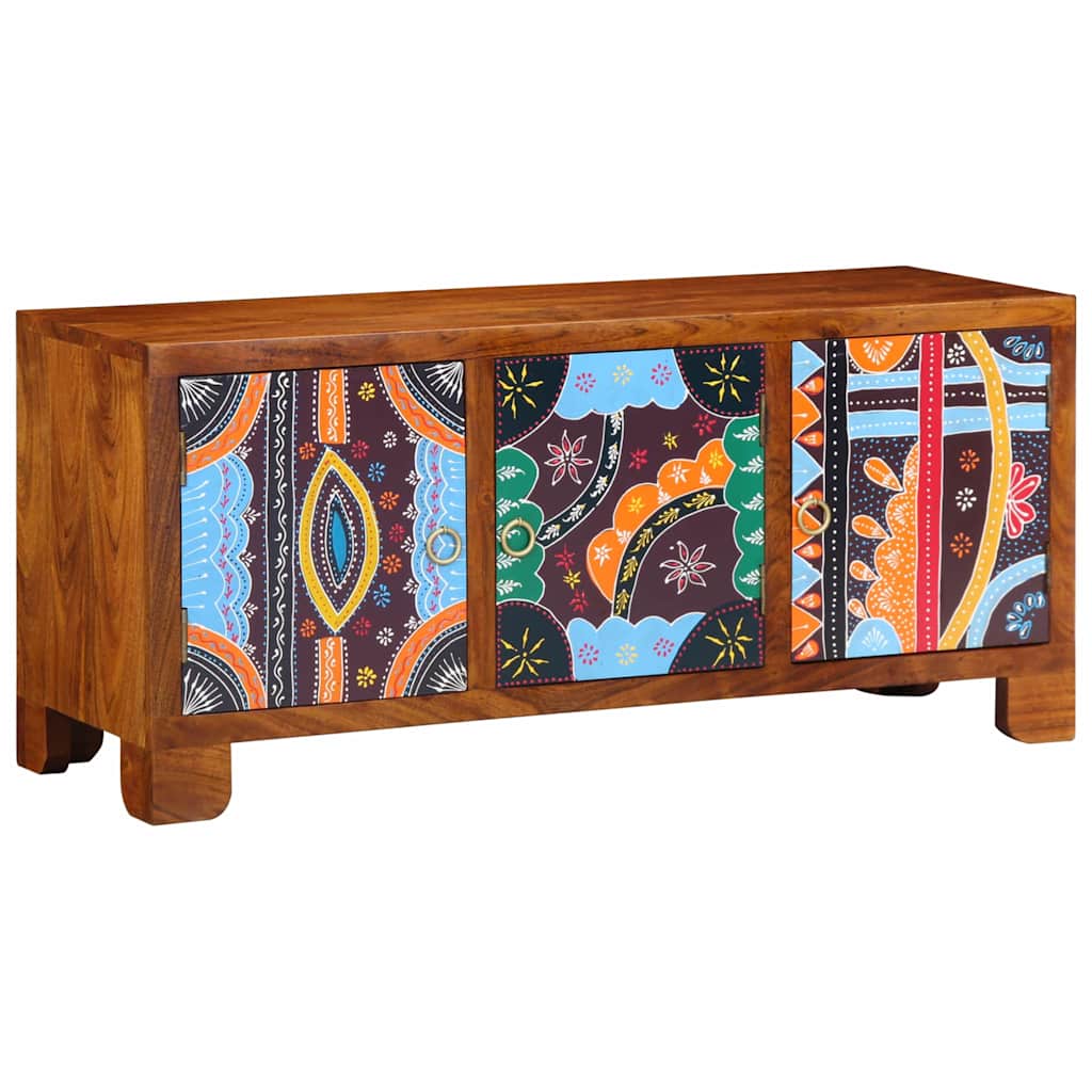 Schuhbank mit Tür Honigbraun 100 x 35 x 45 cm Akazienmassivholz