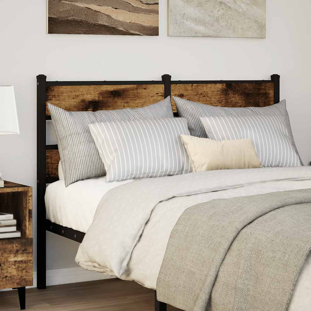 Ersatz-Kopfteil Räuchereiche 135 cm Eisen und Holzwerkstoff