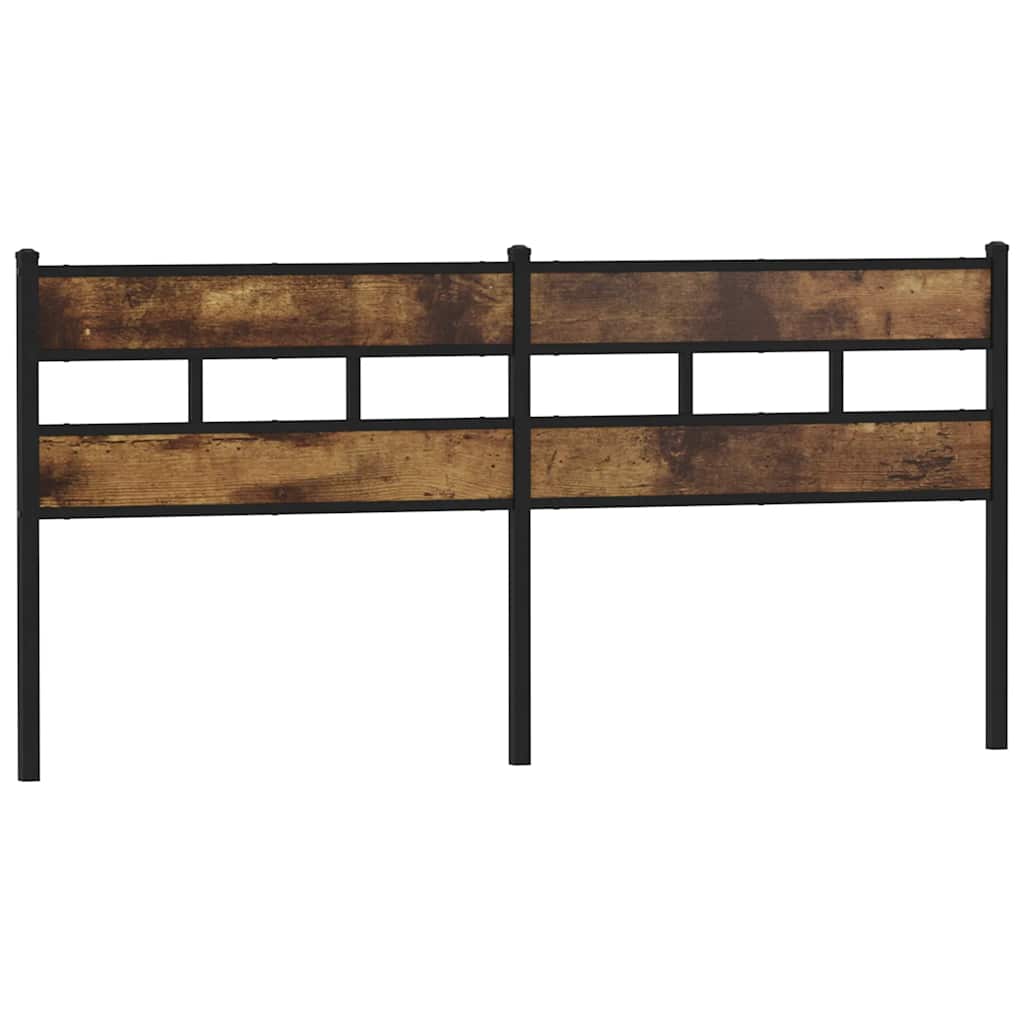 Ersatz-Kopfteil Räuchereiche 193 cm Eisen und Holzwerkstoff