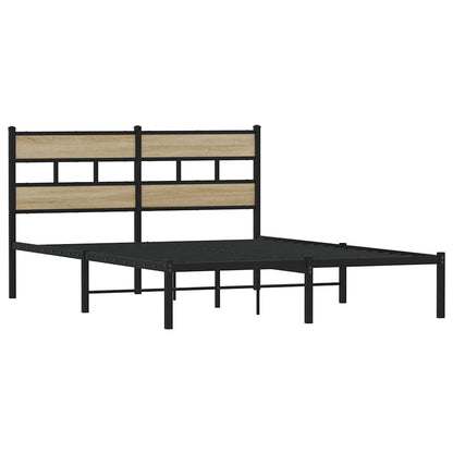 Metallbett ohne Matratze Sonoma-Eiche 140x190 cm