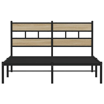 Metallbett ohne Matratze Sonoma-Eiche 140x190 cm