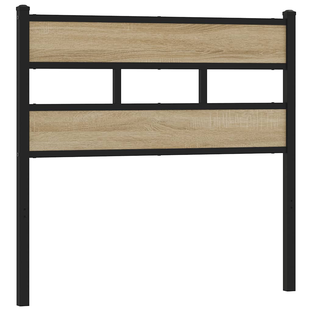 Ersatz-Kopfteil Sonoma-Eiche 80 cm Eisen und Holzwerkstoff
