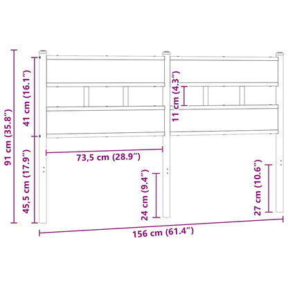 Ersatz-Kopfteil Sonoma-Eiche 150 cm Eisen und Holzwerkstoff