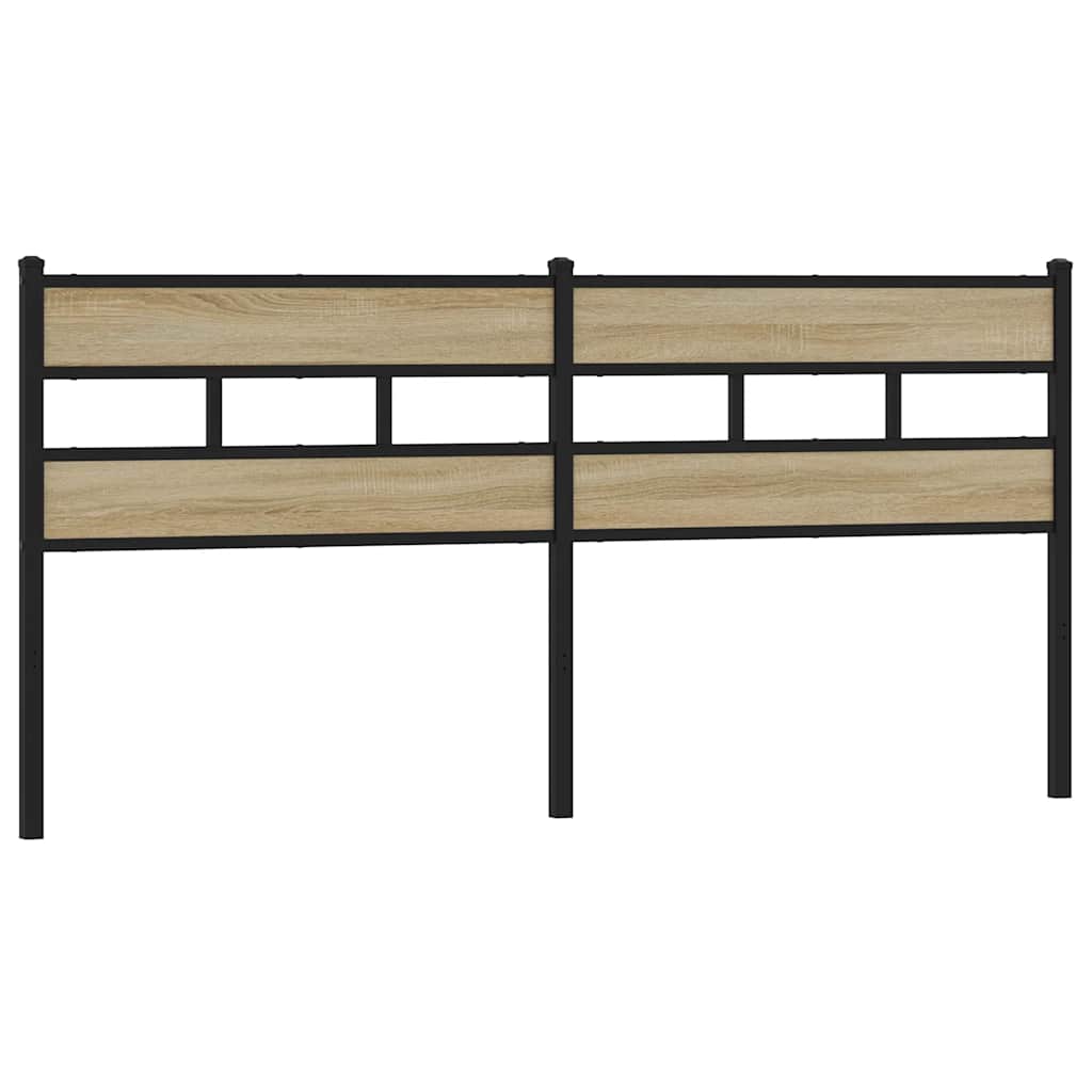 Ersatz-Kopfteil Sonoma-Eiche 180 cm Eisen und Holzwerkstoff