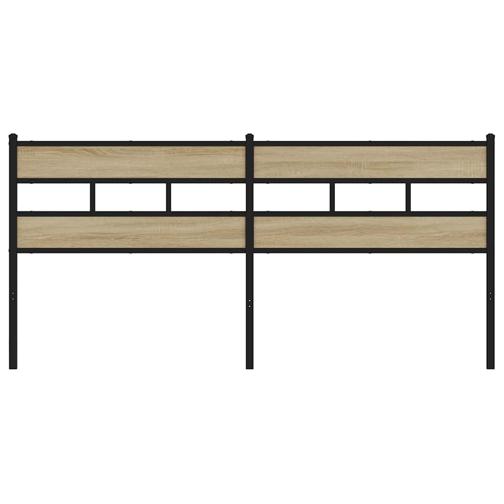 Ersatz-Kopfteil Sonoma-Eiche 180 cm Eisen und Holzwerkstoff