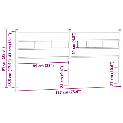 Ersatz-Kopfteil Sonoma-Eiche 180 cm Eisen und Holzwerkstoff