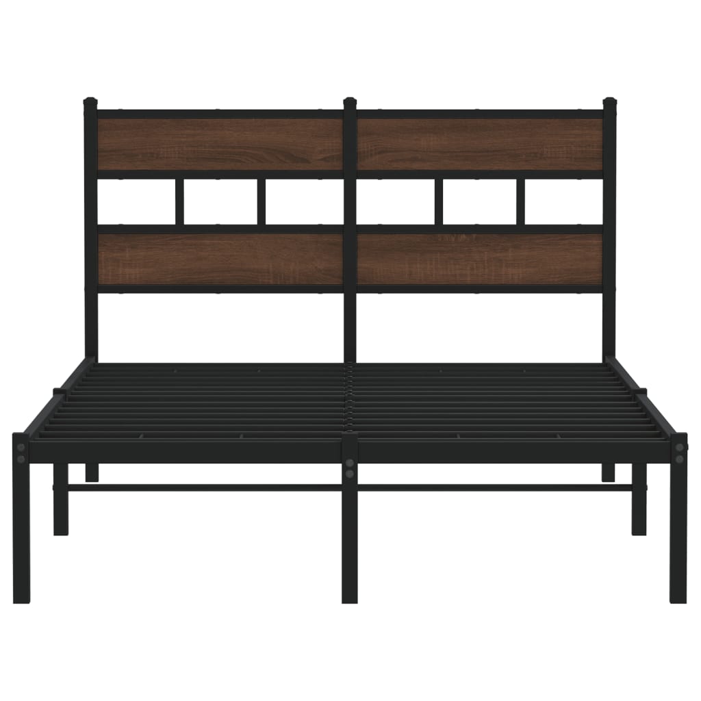 Bettgestell ohne Matratze mit Kopfteil Braun Eiche 120x190 cm