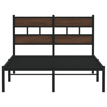 Bettgestell ohne Matratze mit Kopfteil Braun Eiche 120x190 cm