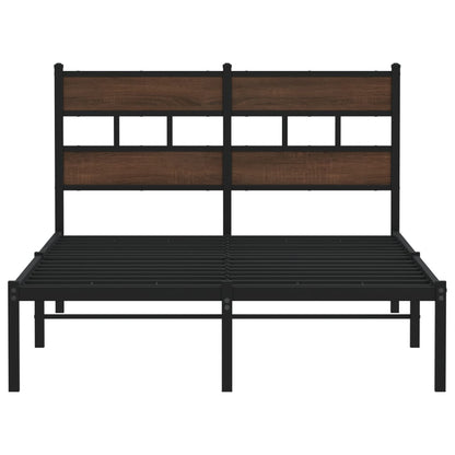 Bettgestell ohne Matratze mit Kopfteil Braun Eiche 120x200 cm