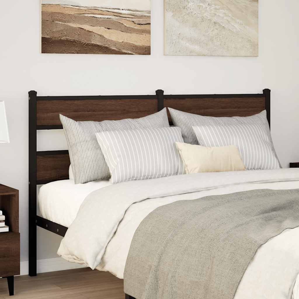 Ersatz-Kopfteil Braun Eichen-Optik 140 cm Stahl und Holzwerkstoff