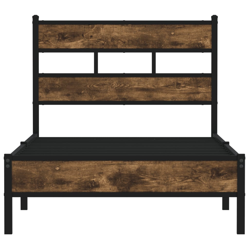 Bettgestell ohne Matratze mit Kopfteil Sonoma-Eiche 75x190 cm