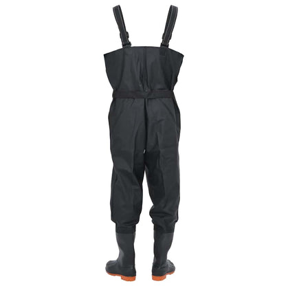 Wathose mit Stiefeln und Gürtel Schwarz Größe 46