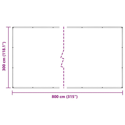 Transparente Plane mit Ösen 3x8 m Polyethylen