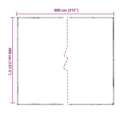 Transparente Plane mit Ösen 4x8 m Polyethylen