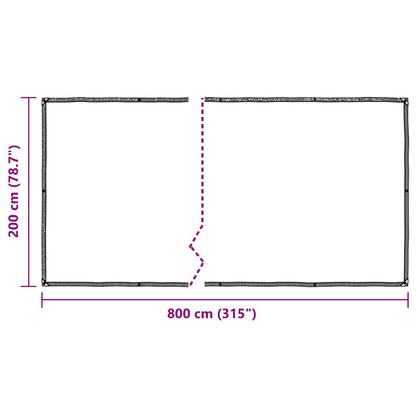 Transparente Plane mit Ösen 2x8 m Polyethylen
