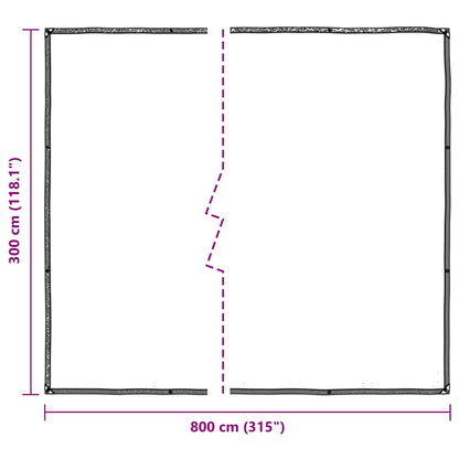 Transparente Plane mit Ösen 3x8 m Polyethylen