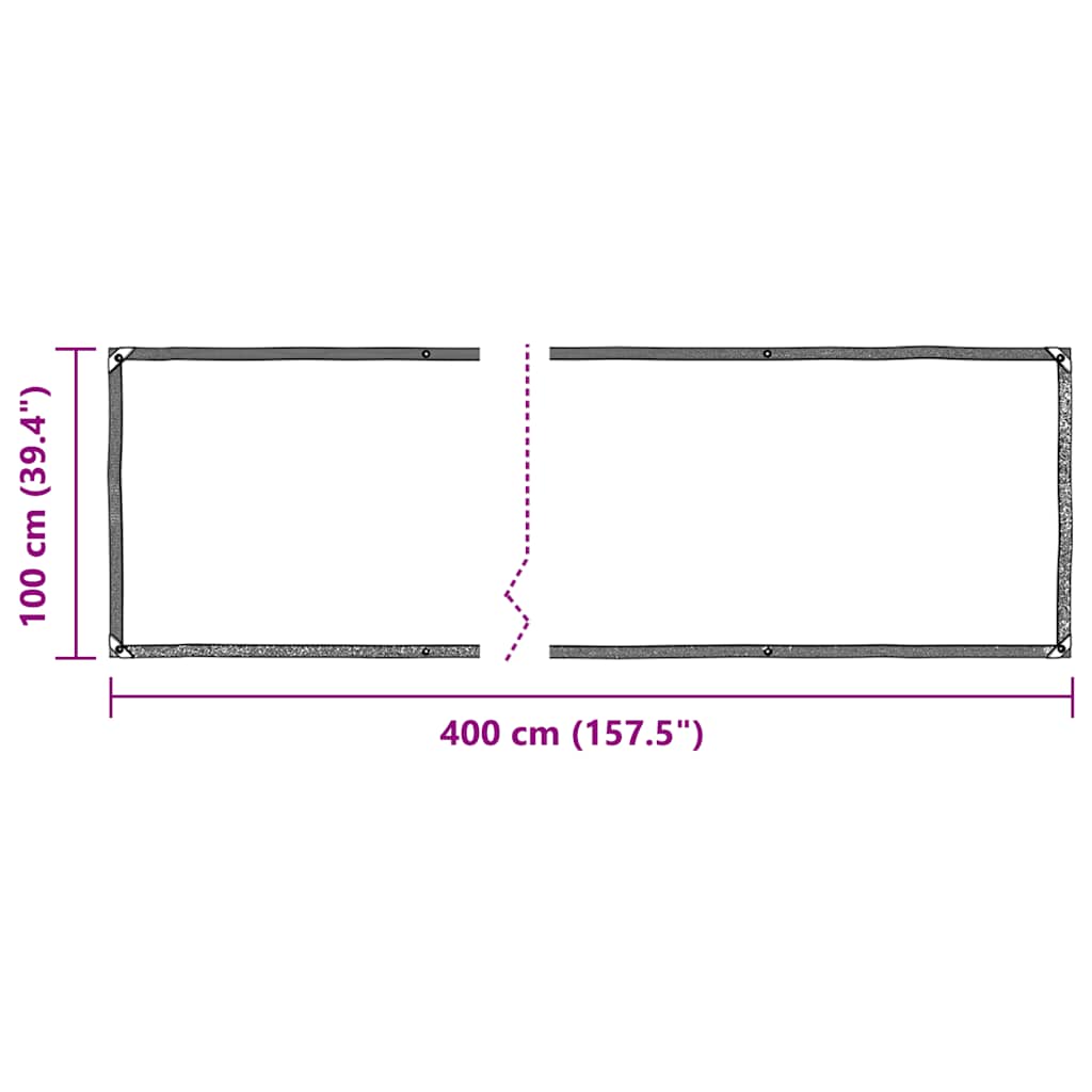 Transparente Plane mit Ösen 1x4 m PVC