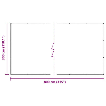 Transparente Plane mit Ösen 3x8 m PVC