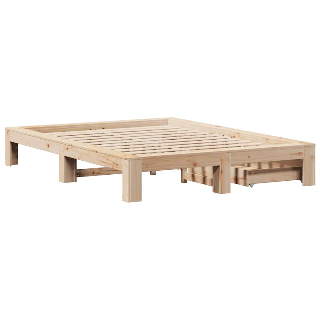 Massivholzbett ohne Matratze 140x190 cm Kiefernholz