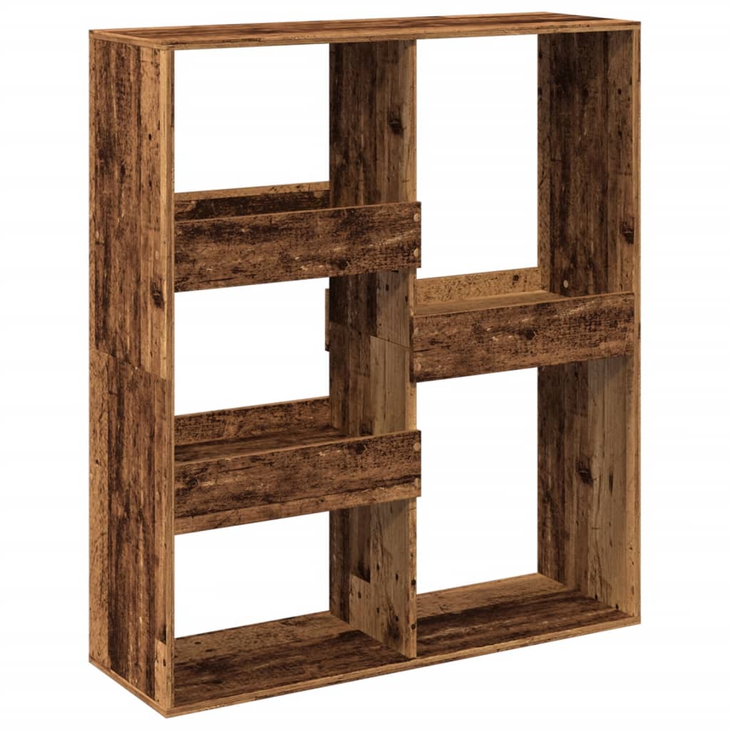 Bibliothèque/séparateur de pièce aspect bois de récupération 100x33x115 cm