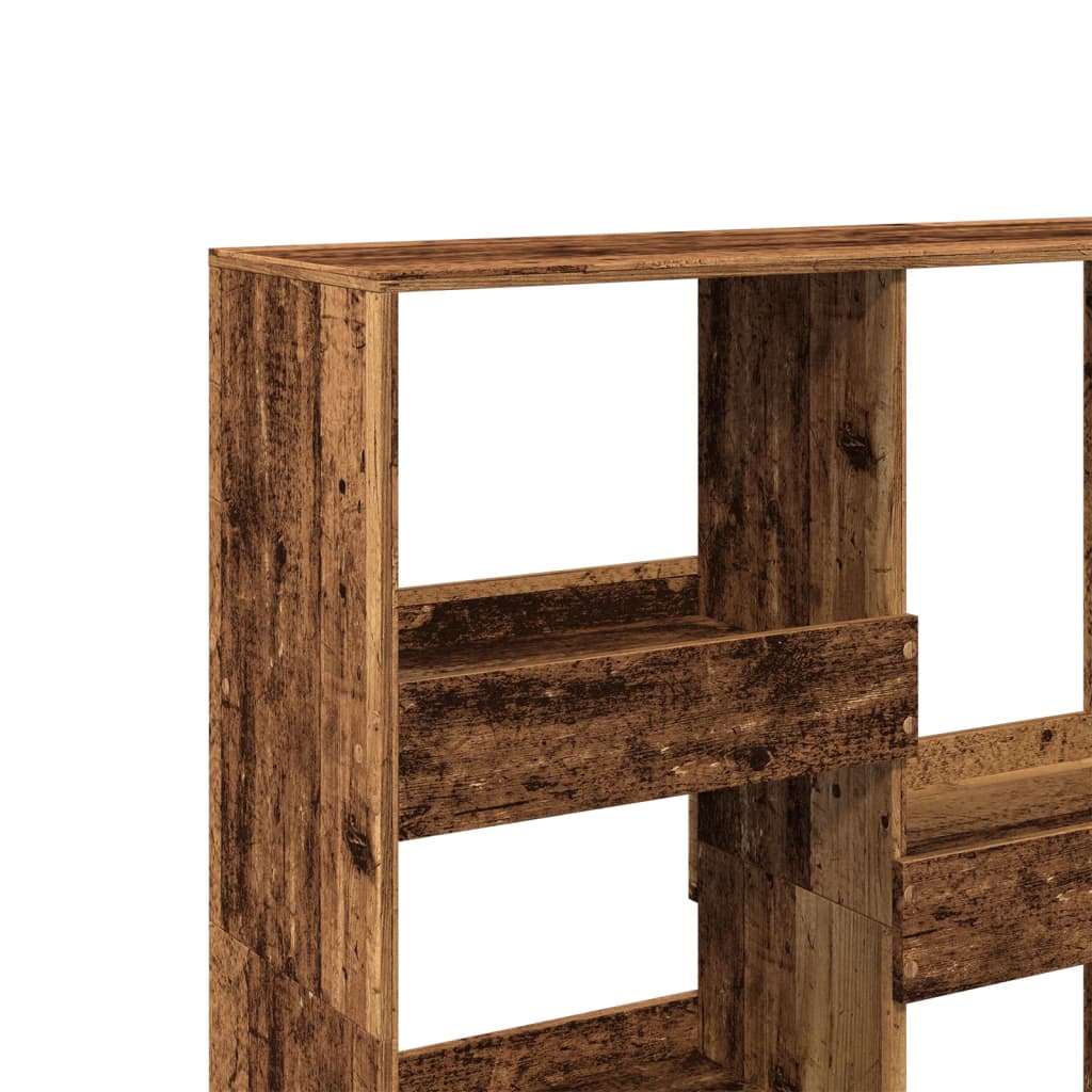 Bibliothèque/séparateur de pièce aspect bois de récupération 100x33x115 cm