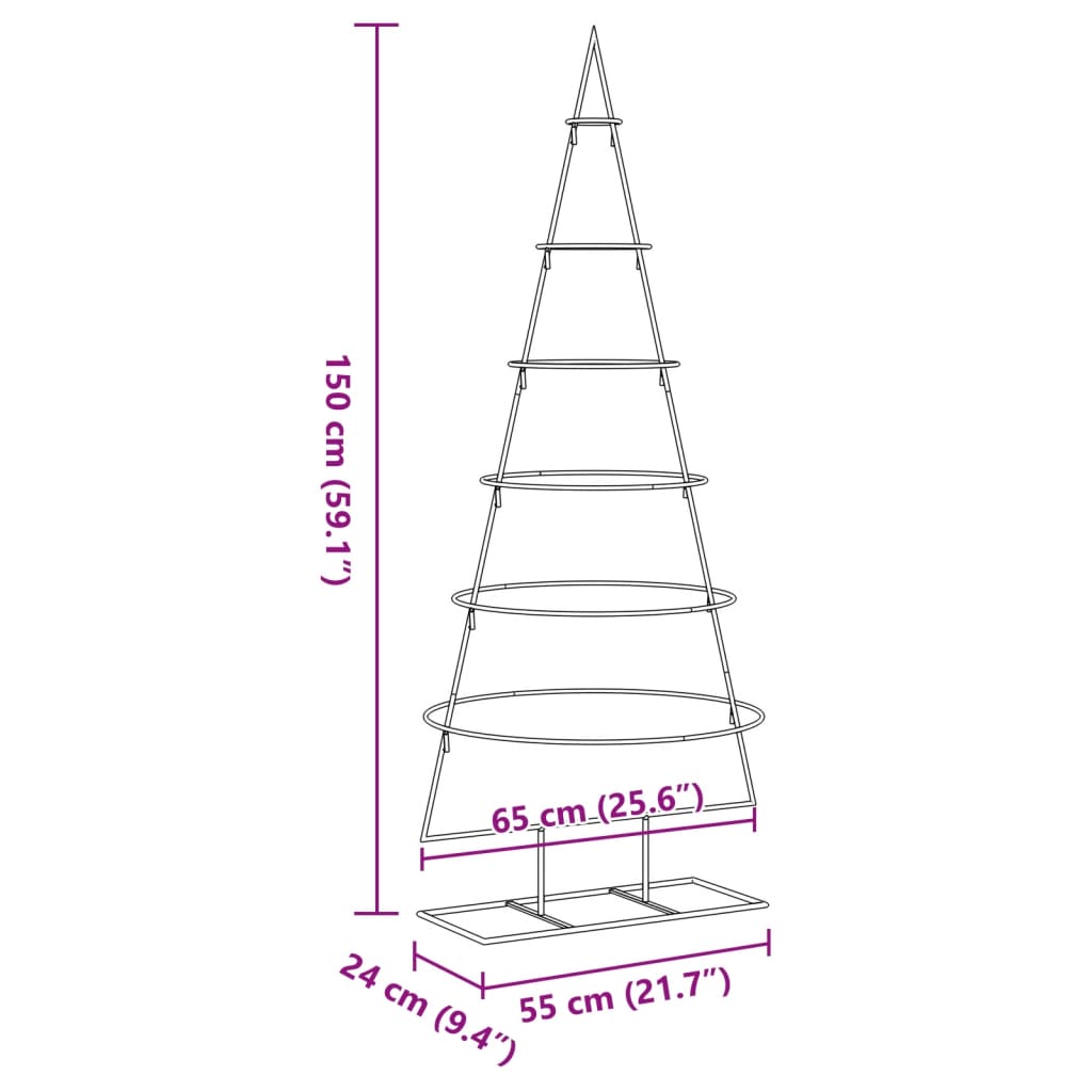 Metall-Weihnachtsbaum für Dekorationen Schwarz 150 cm