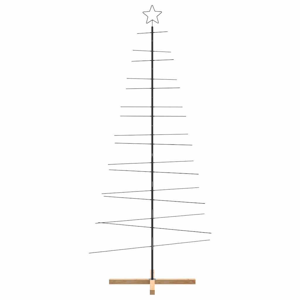 Metall-Weihnachtsbaum zum Dekorieren Holzständer Schwarz 210 cm
