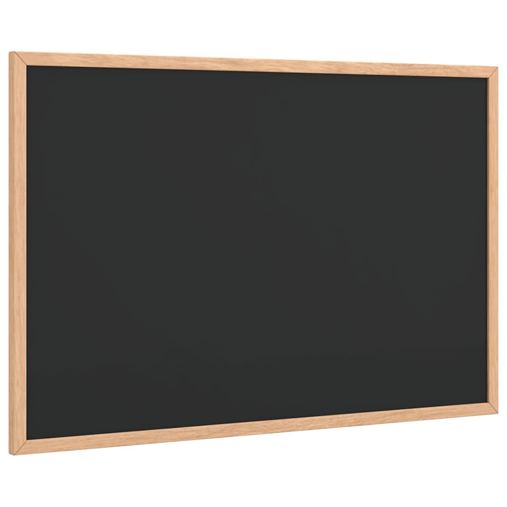 Kreidetafel mit Rahmen aus massivem Kiefernholz Schwarz 60 x 40 cm