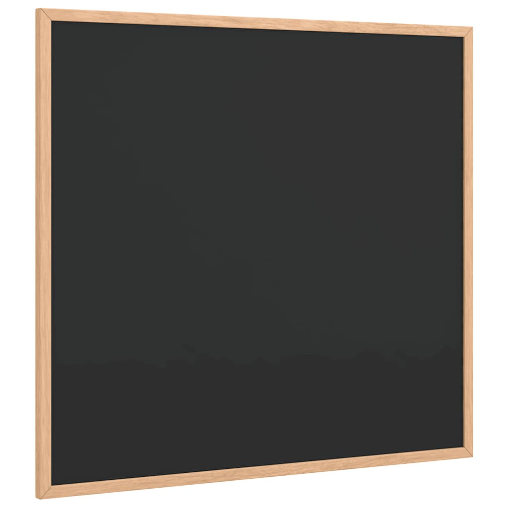 Kreidetafel mit Rahmen aus massivem Kiefernholz Schwarz 60 x 55 cm