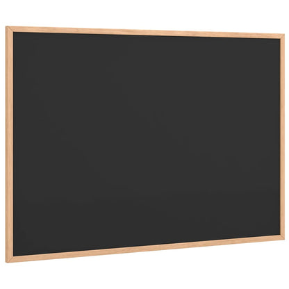 Kreidetafel mit Rahmen aus massivem Kiefernholz Schwarz 80 x 55 cm