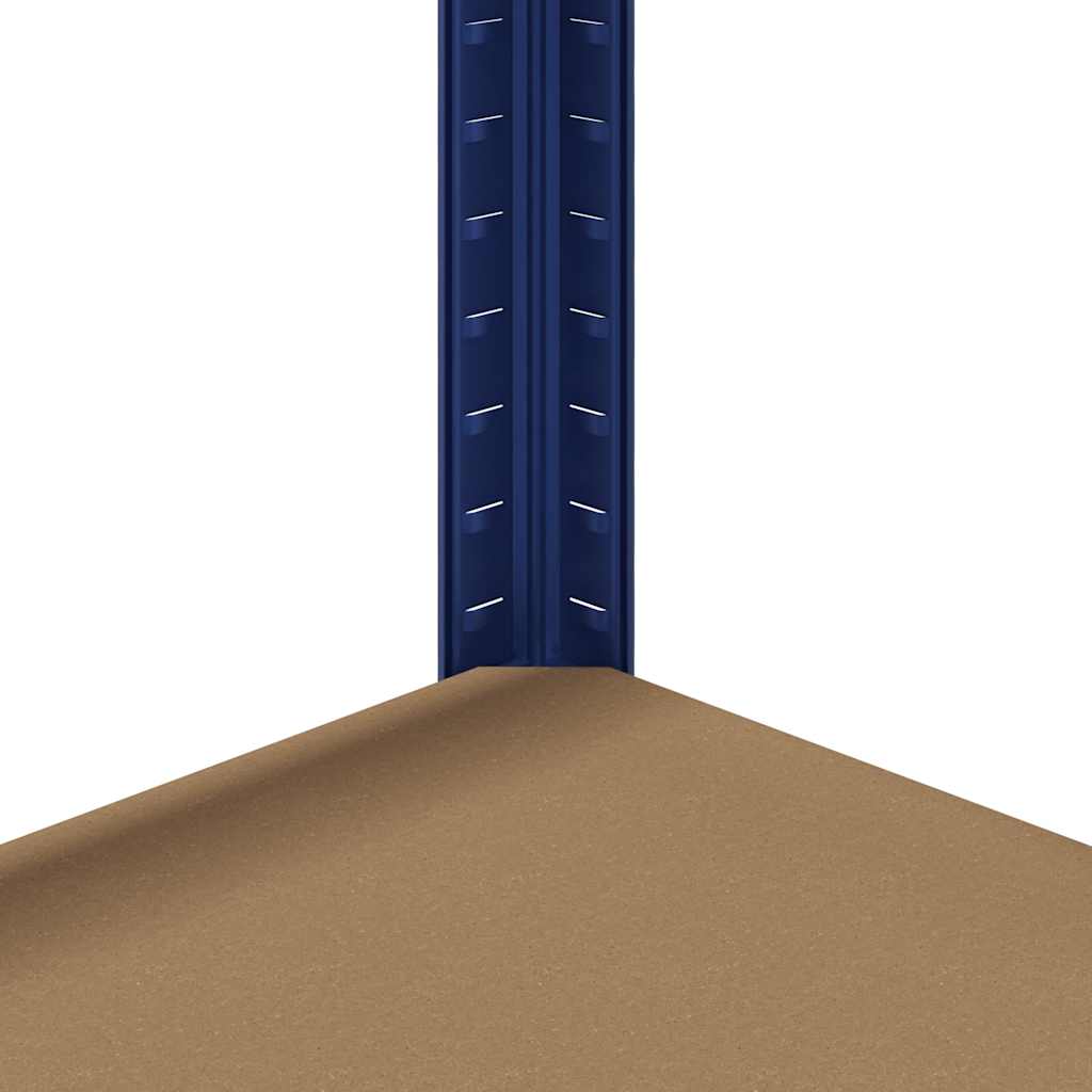 Storage shelves with 5 shelves 2 pcs. Blue steel &amp; wood material