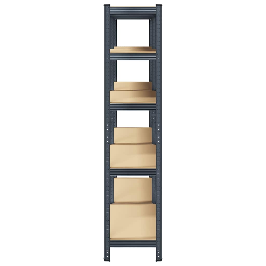 Storage shelves with 5 shelves 2 pcs. Anthracite steel &amp; wood material