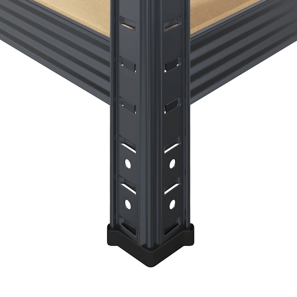 Storage shelves with 5 shelves 2 pcs. Anthracite steel &amp; wood material