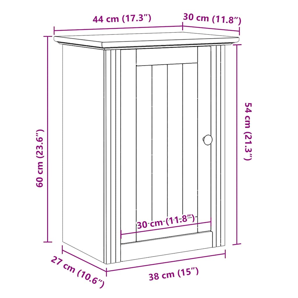 Bad-Wandschrank BODO Grau 44x30x60 cm