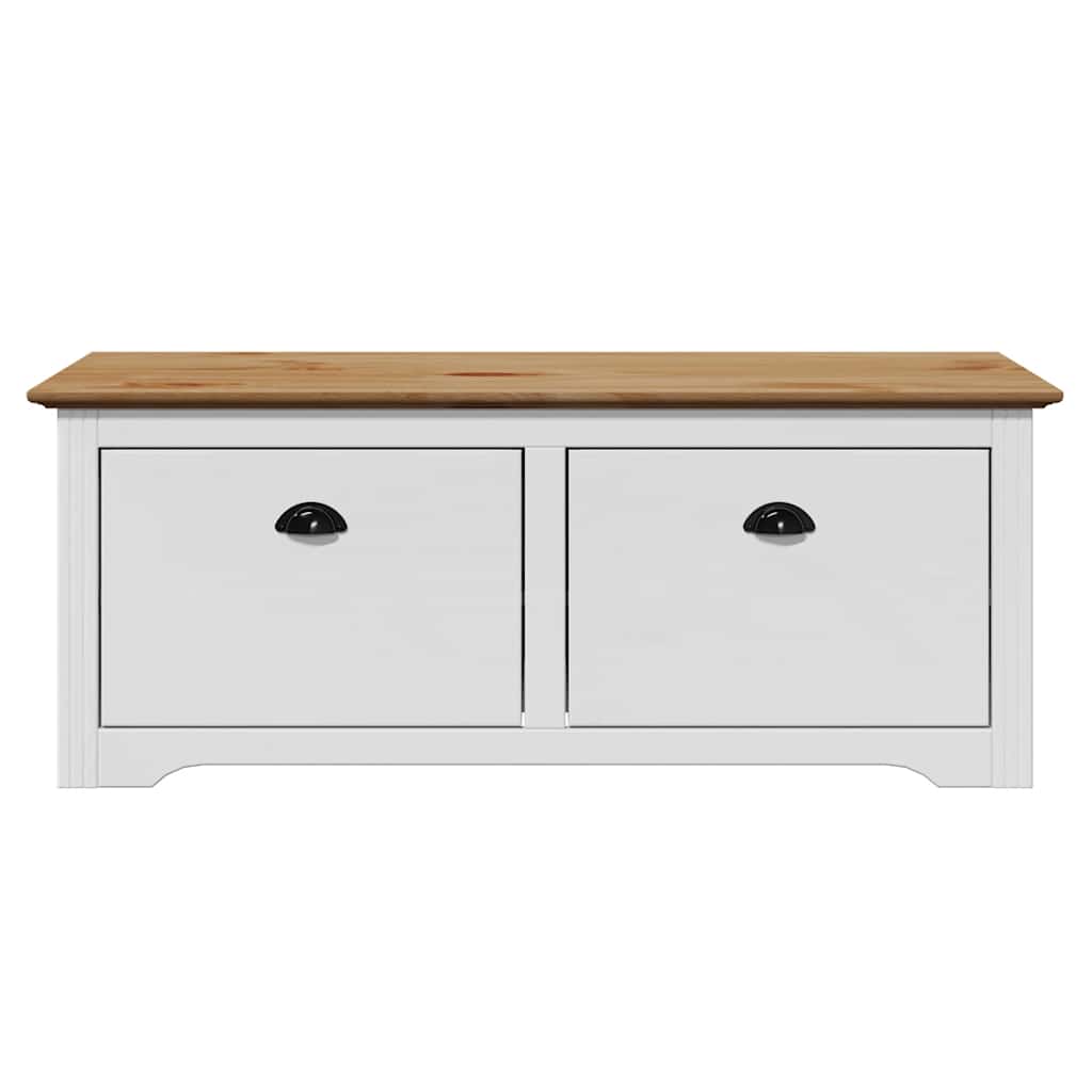Flurbank BODO Weiß und Braun 114x40x45 cm