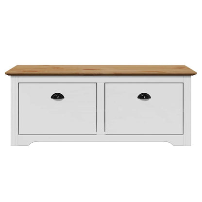 Flurbank BODO Weiß und Braun 114x40x45 cm