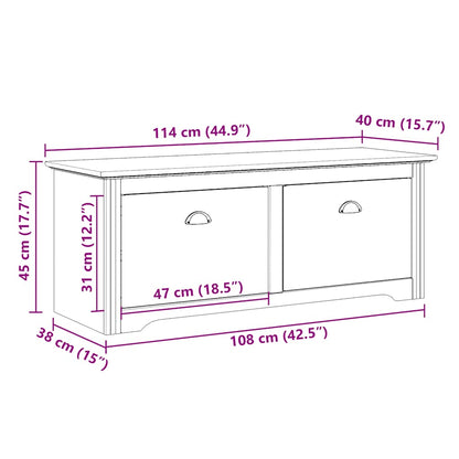 Flurbank BODO Weiß und Braun 114x40x45 cm