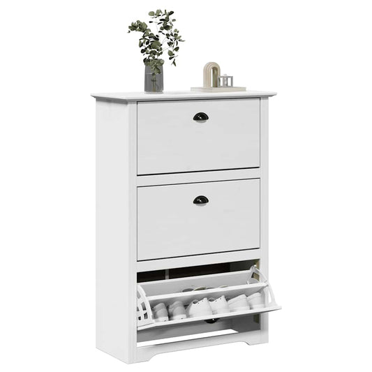 Meuble à chaussures BODO blanc 80x35x118 cm