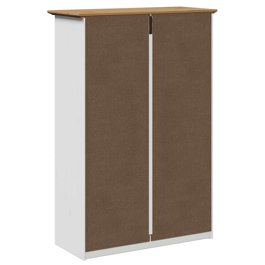 Étagère à chaussures BODO blanc et marron 80x35x118 cm