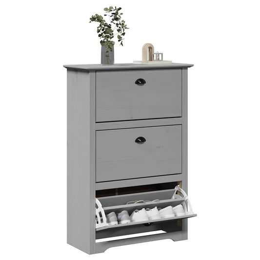 Meuble à chaussures BODO gris 80x35x118 cm