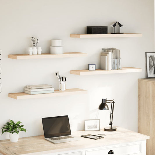 Floating shelves 4 pcs. 90x23.5x4 cm wood material