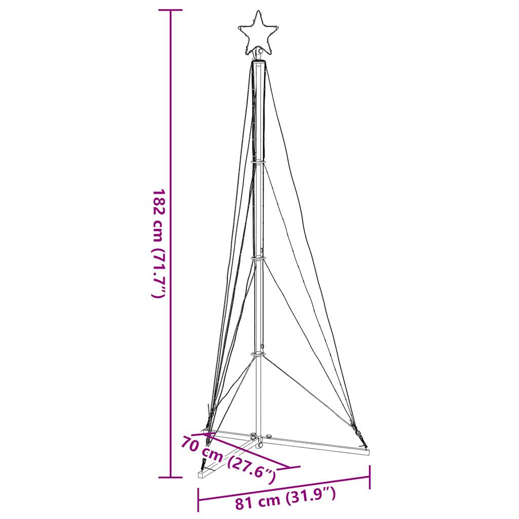 Éclairage de sapin de Noël 363 LED blanc chaud 182 cm