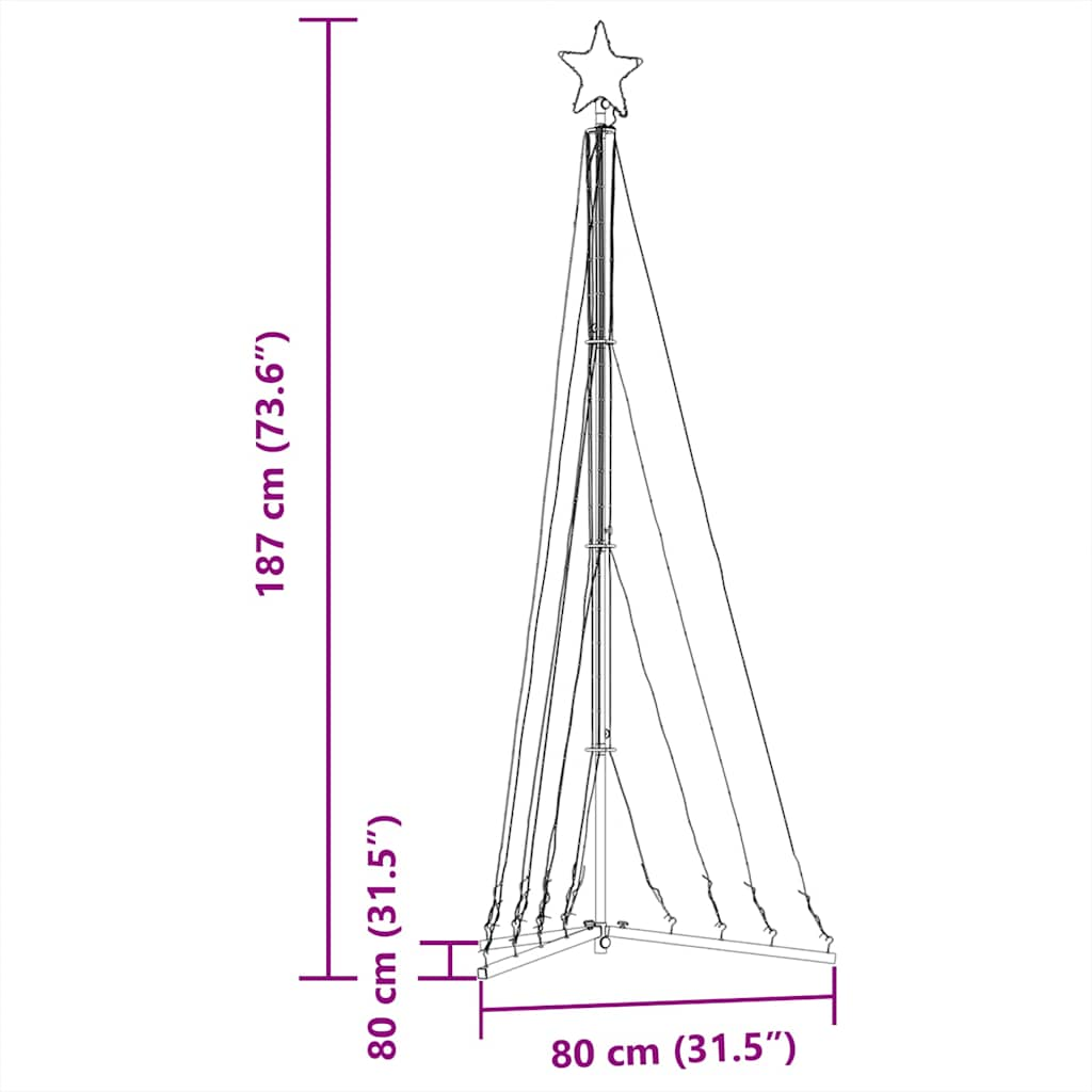 LED Weihnachtsbaum 339 LEDs Blau 187 cm