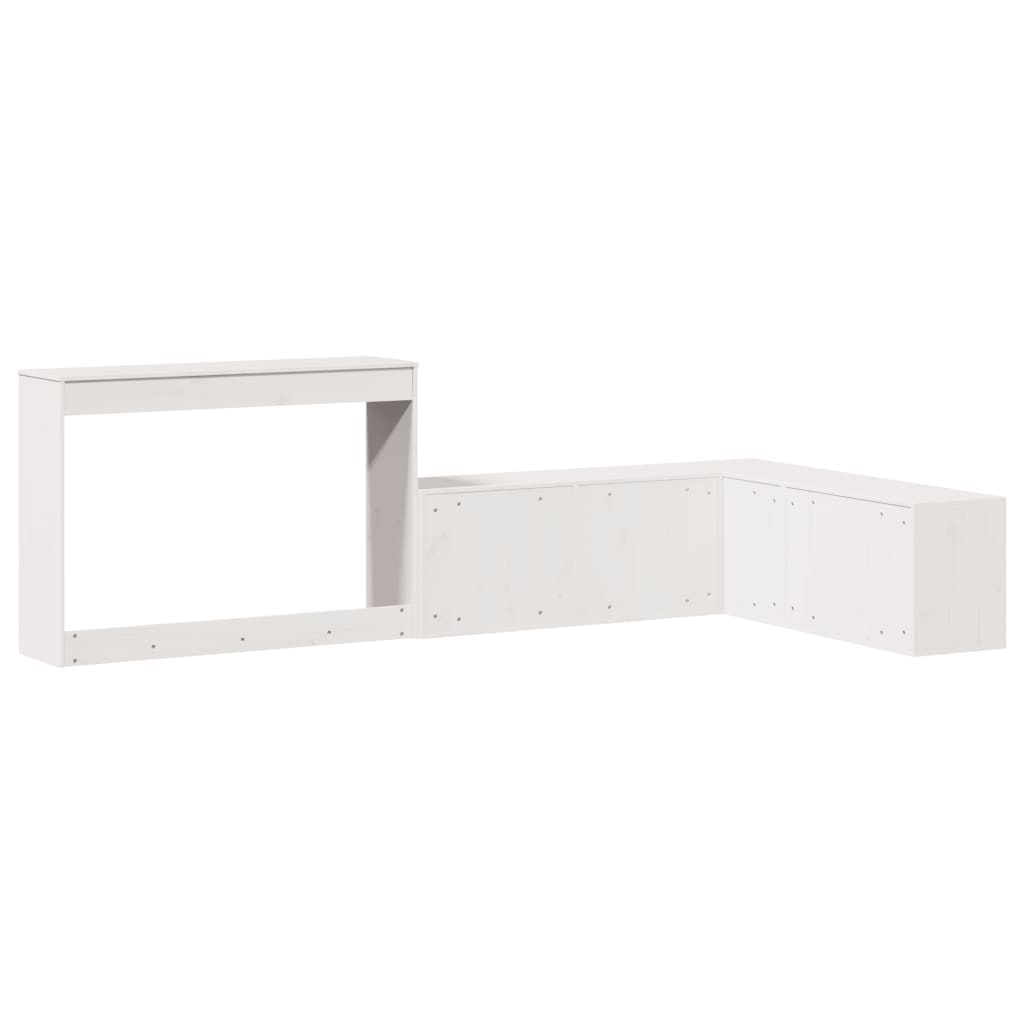 Table de chevet avec bureau blanc 222x107x75 cm bois massif