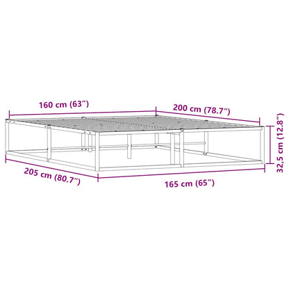 Bettgestell ohne Matratze Weiß 160x200 cm Metall