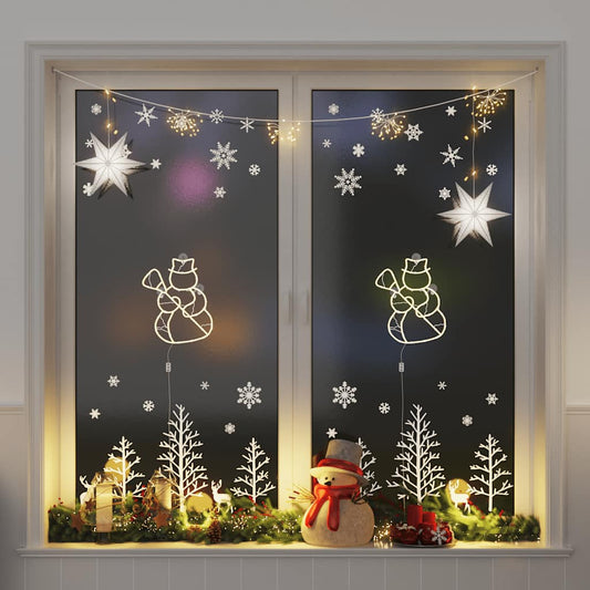 Weihnachtsbeleuchtung Schneemann-Silhouette 2 Stk. 35 LEDs