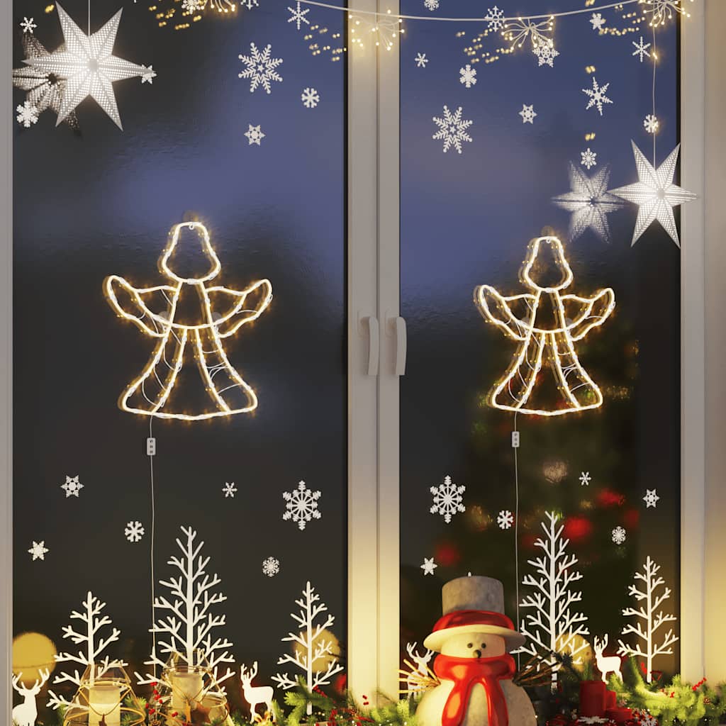 Weihnachtsbeleuchtung Engel-Silhouette 2 Stk. 50 LEDs Warmweiß