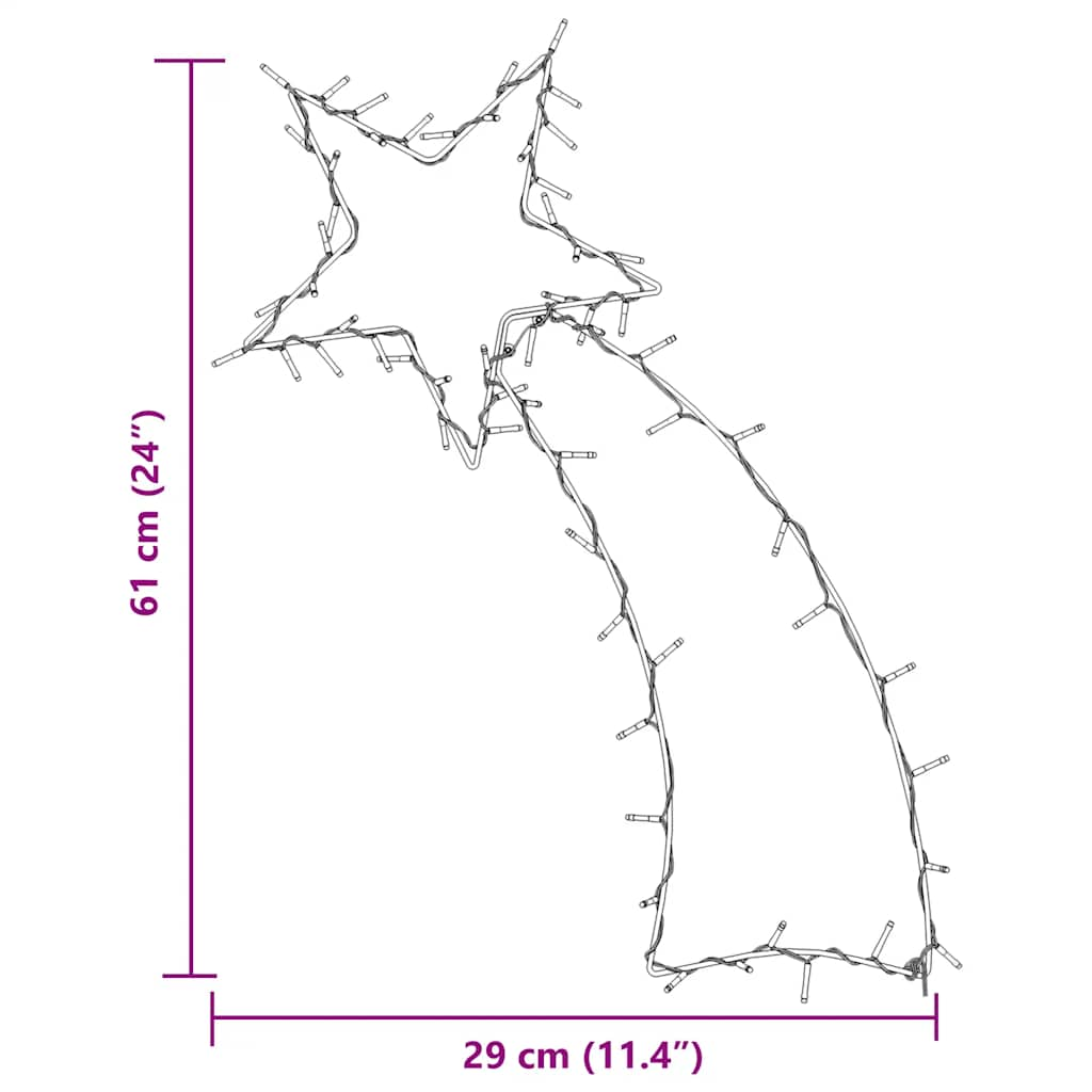 Weihnachtsbeleuchtung Sternschnuppen-Silhouette 80 LEDs